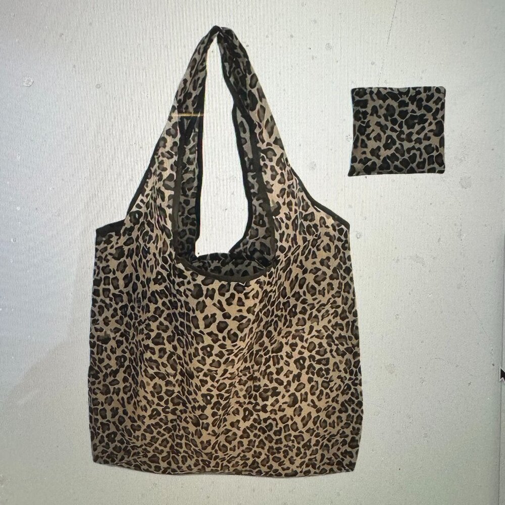 Tote Bag Leopard Print Reusable Collapsible, Lightweight, Spacious, Durable SALE